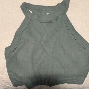 Aerie Ribbed Halter Crop Top - Teal